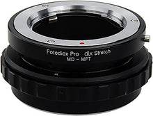 Load image into Gallery viewer, Fotodiox DLX Stretch Lens Mount Adapter - Minolta Rokkor (SR/MD/MC) SLR Lens to Micro Four Thirds (MFT, M4/3) Mount Mirrorless Camera Body with Macro Focusing Helicoid and Magnetic Drop-in Filters
