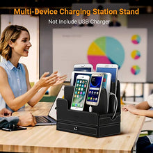 Load image into Gallery viewer, Charging Stations Desk Stand Organizer for Multiple Devices, Compatible with Anker USB Wall Charger 6 Port, Upgrade Electronics Organizer Stand for Cell Phones, Tablet, Smart Watch (No Power Supply)

