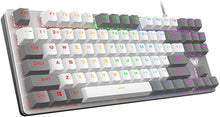 Load image into Gallery viewer, AULA F3287 Wired TKL Rainbow Mechanical Gaming Keyboard, 80% Compact Tenkeyless 87 Keys Layout w/Tactile Blue Switches, White &amp; Grey Mixed-Color Keycaps, Programmable Macro Keys
