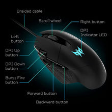 Load image into Gallery viewer, Acer Predator Cestus 315 Gaming Mouse with PixArt Sensor, Adjustable DPI &amp; 8 Buttons Including Burst Fire
