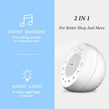 Load image into Gallery viewer, Housbay Glows White Noise Sound Machine - Night Light for Baby, Kids, 31 Soothing Sounds for Sleeping, Relaxation - Sleep Machine for Adults, Baby
