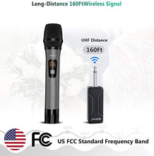 Load image into Gallery viewer, Bietrun Wireless Microphone, UHF Metal Dynamic Handheld Karaoke Mic with Rechargeable Receiver (Work 6hs), 160ft Range, For Karaoke Machine Singing, Amplifier Speaker, Mixer, iphone, Camera, Interview
