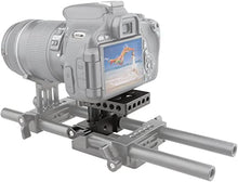 Load image into Gallery viewer, CAMVATE DSLR Baseplate Mount with Railblock Height Riser for 15mm Rail Rod Support System
