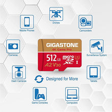 Load image into Gallery viewer, [5-Yrs Free Data Recovery] Gigastone 512GB Micro SD Card, 4K Game Pro, MicroSDXC Memory Card for Nintendo-Switch, GoPro, Action Camera, DJI, UHD Video, R/W up to 100/60 MB/s, UHS-I U3 A2 V30 C10
