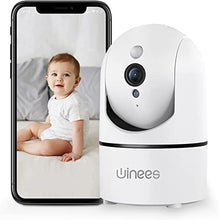 Load image into Gallery viewer, Baby Monitor, WINEES 1080P Indoor Camera with Audio and Night Vision, WiFi Surveillance Camera Security Home Dog Pet Monitor with App, Motion Sensor Detection 2 Way Audio WiFi Alexa Camera
