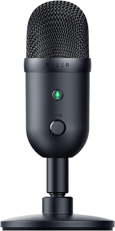 Razer Seiren V2 X USB Microphone: 25mm Condenser Microphone - Supercardioid Pickup Pattern - Digital Analogue Limiter - Mic Monitoring/Gain & Mute Buttons - Built-in Shock Absorber