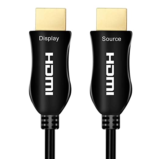 4K Fiber Optic HDMI Cable 50 Feet, 18Gbps 4K 60Hz(4:4:4 HDR10 HDCP2.2) 1440p 144Hz High Speed Ultra HD One-Direction Cord Compatible with Apple-TV Ps4 Xbox One