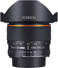 Load image into Gallery viewer, Rokinon FE8M-C 8mm F3.5 Fisheye Fixed Lens for Canon - Black
