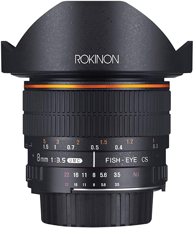 Rokinon FE8M-C 8mm F3.5 Fisheye Fixed Lens for Canon - Black