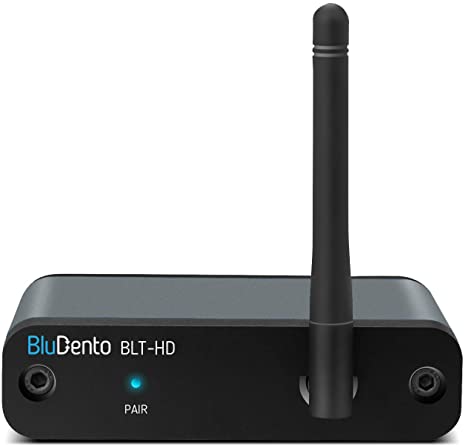 BluDento True Hi-Fi aptX HD Bluetooth 5.0 Music Receiver Long Range, Built-in Burr Brown DAC, for Streaming Audio to Any A/V Receiver, Powered Speaker, Amplifier