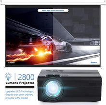 Load image into Gallery viewer, Living Enrichment Mini Projector, Built-in Dual Speaker and Full HD 1080p Movie Video Projector, 50000 Hours Life LED, Compatible with TV Stick, Video Games, HDMI, USB, TF, VGA, AUX, AV Black (LE-203)
