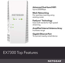 Load image into Gallery viewer, NETGEAR WiFi Mesh Range Extender EX7300 - Coverage up to 2300 sq.ft. and 40 devices with AC2200 Dual Band Wireless Signal Booster &amp; Repeater (up to 2200Mbps speed), plus Mesh Smart Roaming
