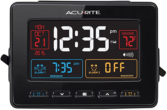 AcuRite 13024 Atomic Dual Alarm Clock with USB Charging