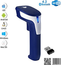 Load image into Gallery viewer, ScanAvenger 1D and 2D Portable Wireless Bluetooth Barcode Scanner: 3-in-1 - Cordless, Rechargeable Scan Gun for Inventory Management - Wireless, Handheld, USB Bar Code/QR Code Reader - Hand Scanner
