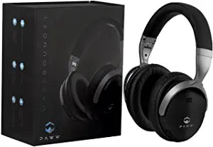 Paww WaveSound 2.1 Wireless Bluetooth 4.2 Over-The-Ear Foldable Headphones/Headset with Mic, aptX Low Latency (34 ms) Super Fast Audio for TV, PC Gaming, Wired Mode - Black