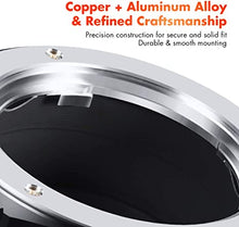 Load image into Gallery viewer, K&amp;F Concept MD to NEX Lens Mount Adapter for Minolta MD MC Mount Lens to NEX E Mount Mirrorless Cameras with Matting Varnish Design for Sony A6000 A6400 A7II A5100 A7 A7RIII
