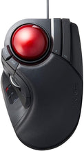 Load image into Gallery viewer, ELECOM Wired Finger-operated Large size Trackball Mouse 8-Button Function with Smooth Tracking, Precision Optical Gaming Sensor Palm Rest Attached(M-HT1URBK)
