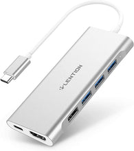 Load image into Gallery viewer, LENTION USB C Multi-Port Hub with 4K HDMI, 4 USB-A, SD 3.0 Card Reader, Type C Charging Adapter Compatible 2020-2016 MacBook Pro 13/15/16, New Mac Air/Surface, Chromebook, More (CB-C36, Silver)
