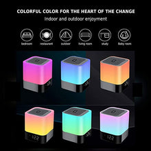 Load image into Gallery viewer, Aisuo Night Light-5 in 1 Bedside Lamp with Bluetooth Speaker,12/24H Digital Calendar Alarm Clock,Touch Control &amp; 4000mAh Battery,Support TF and SD Card,Music Player,Room Decor .
