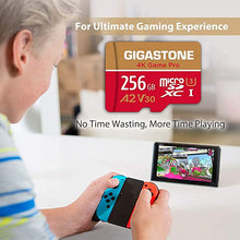Load image into Gallery viewer, [5-Yrs Free Data Recovery] Gigastone 256GB Micro SD Card, 4K Game Pro, MicroSDXC Memory Card for Nintendo-Switch, GoPro, Action Camera, DJI, UHD Video, R/W up to 100/60MB/s, UHS-I U3 A2 V30 C10
