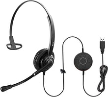 Load image into Gallery viewer, MKJ USB Headset with Microphone for PC Computer Headphones Noise Cancelling for Zoom Meetings Skype Headset for Laptops UC Headphones with Dictation Mic for Microsoft Teams Softphones Rosetta Stone
