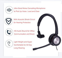 Load image into Gallery viewer, USB Headset with Noise Cancelling Microphone, Mono Computer Headphone for Call Center Office Business PC Softphone Calls Microsoft Teams Skype Chat, Clear Voice for Voice Recognition, Comfortable
