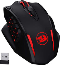 Load image into Gallery viewer, Redragon M913 Impact Elite Wireless Gaming Mouse, 16000 DPI Wired/Wireless RGB Gamer Mouse with 16 Programmable Buttons, 45 Hr Battery and Pro Optical Sensor, 12 Side Buttons MMO Mouse
