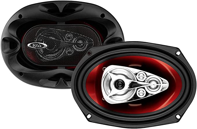 BOSS Audio Systems CH6950 Car Speakers - 600 Watts of Power Per Pair and 300 Watts Each, 6 x 9 Inch, Full Range, 5 Way, Sold in Pairs, Easy Mounting