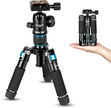 Load image into Gallery viewer, Koolehaoda Portable Mini Tripod Aluminum Alloy Tabletop Tripod Height 20 inch / 51cm with 360 Degree Ball Head and Bag for DSLR Camera, Video Camcorder.Load up to 11lbs / 5kg - (Blue)
