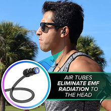 Load image into Gallery viewer, DefenderShield EMF-Free Earbud Headphones - Universal Air Tube Wired Crystal Clear Stereo Headset with Microphone &amp; Volume Control - Compatible with iPhone, Galaxy, iPad &amp; Other Audio Devices
