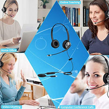 Load image into Gallery viewer, USB Telephone Headset with Noise Cancelling Nuance Dragon Dictation Microphone Computer PC Headset Dual Ear for Skype Chat, Online Learing, Conference Calls, Voice Chat, Softphones Call, Gaming etc
