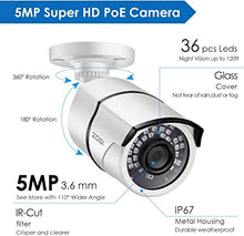 Load image into Gallery viewer, ZOSI ZG2615D 5MP PoE Security IP Camera Waterproof Bullet Camera with Night Vision for Outdoor Indoor Power Over Ethernet Surveillance System,ONLY Work with ZOSI POE NVR(Model: ZR08EN00/10/20)
