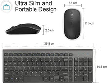 Load image into Gallery viewer, Wireless Keyboard and Mouse,J JOYACCESS 2.4G Ergonomic and Slim Wireless Computer Keyboard Mouse Designed for Windows, PC, Laptop,Tablet - Black Grey
