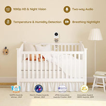 Load image into Gallery viewer, Ebemate 1080P Smart Baby Monitor Camera,AI Integrated Video Baby Monitor with HD Video &amp; Audio Night Vision,Soft Night Light,Temperature &amp; Humidity Sensors and Two-Way Audio Cam Baby Monitoring
