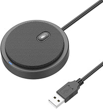 Load image into Gallery viewer, Upgraded USB Conference Microphone for Computer, 360° Omnidirectional Condenser Mic with Mute Key, Great for Video Conference, Gaming, Chatting, Skype, Plug &amp; Play, Windows macOS, Ideal for Gift
