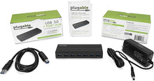 Load image into Gallery viewer, Plugable 7-Port USB 3.0 Hub with 36W Power Adapter
