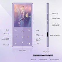 Load image into Gallery viewer, MP3 Player with Bluetooth 5.0, AGPTEK Portable Music Player with Speaker 2.4 Inch Large Screen 16GB Lossless Audio Player Support FM Radio Recordings Up to 128GB TFT Card, Purple
