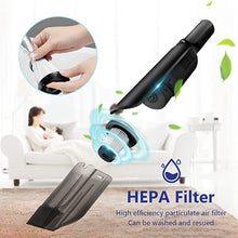 Load image into Gallery viewer, LAOPAO Portable Car Vacuum Cleaner High Power 9Kpa Hand Vacuum Cordless Rechargeable Handheld Vacuum 3x2000mAh Li-ion Battery Quick Charge Mini Vacuum for Home/Car/Pet Hair Cleaning Car Seat Cleaner
