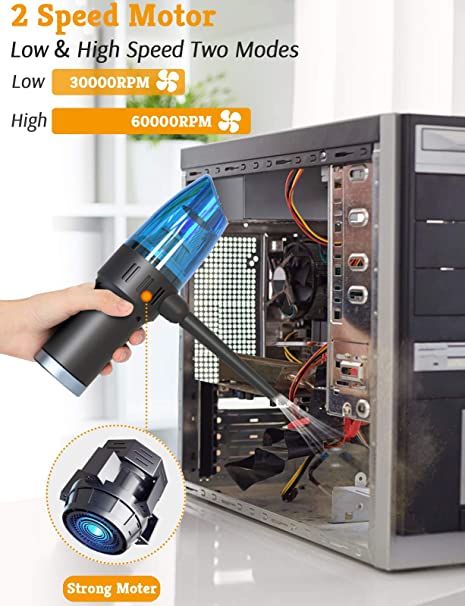 Compressed Air Duster, Keyboard Cleaner, 3-in-1 Mini Vacuum, 36000