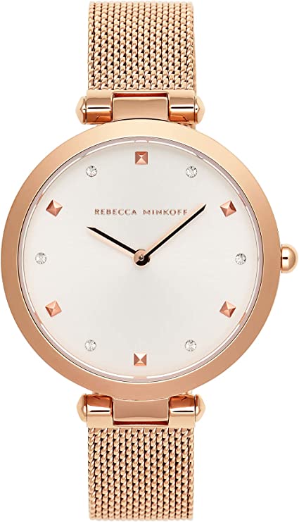 Rebecca Minkoff Women's Quartz Watch with Stainless Steel Strap, Rose Gold, 13 (Model: 2200301)
