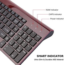 Load image into Gallery viewer, Wireless Keyboard Mouse Combo, cimetech Compact Full Size Wireless Keyboard and Mouse Set 2.4G Ultra-Thin Sleek Design for Windows, Computer, Desktop, PC, Notebook - (Wine red)
