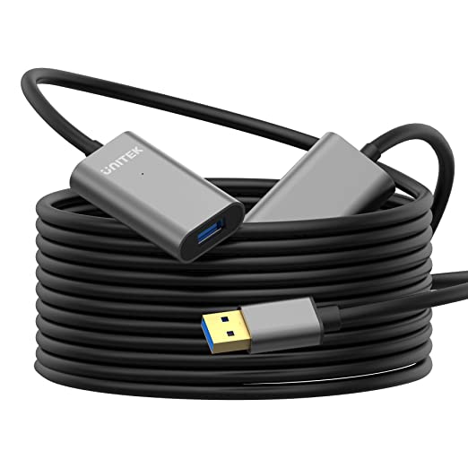 USB 3.0 Active Extension Cable, Unitek 32 Feet Extender Cord with Signal Booster for Printer, Oculus Rift, Oculus Quest Link, Xbox Kinect, Playstation, Webcam, Security Camera