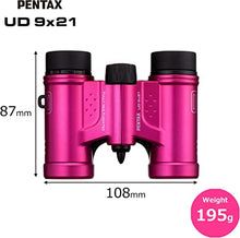 Load image into Gallery viewer, PENTAX Binoculars UD 9x21 - Pink. A bright, clear field of view, a compact, lightweight body with roof prism, Fully Multi-Coated optics provides excellent image performance. Concerts Sports Traveling
