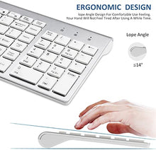 Load image into Gallery viewer, Wireless Keyboard and Mouse - FENIFOX USB Slim 2.4G Wireless Keyboard Mouse Combo Full-Size Ergonomic Compact with Number Pad for Laptop PC Computer Windows mac- Silver White
