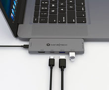 Load image into Gallery viewer, NOV8Tech USB C Hub HDMI Multiport 7in2 Adapter for Gray MacBook Pro M1 2021 2020 2019 2018 2017 2016 &amp; MacBook Air M1 2021 2020-2018, Thunderbolt 3 100W PD, 2x USB 3.0, USB C, SD/Micro SD Card Readers
