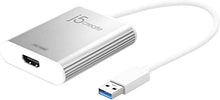 Load image into Gallery viewer, j5create USB 3.0 to 4K HDMI Display Adapter USB 3.0 Male Type-A Connector | HDMI Female Connector | 4K UHD | Resolution Up to 3840 x 2160 @ 30 Hz | Aluminum Housing
