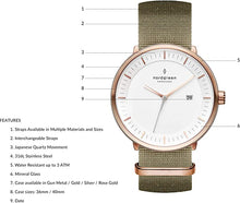 Load image into Gallery viewer, Nordgreen Philosopher Scandinavian Rose Gold Watch with Interchangeable Straps
