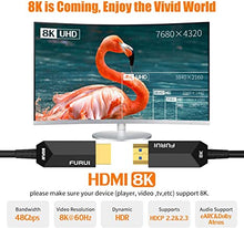 Load image into Gallery viewer, 8K Fiber HDMI Cable 50ft, FURUI Fiber Optic HDMI 2.1 Cable [8K@60Hz,4K@120Hz], 48Gbps, Dynamic HDR, eARC, BT.2020 Compatible with RTX 3080/3090 Xbox Series X PS5 Denon AV Receiver LG Samsung Sony TV
