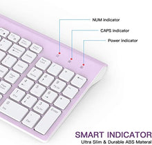 Load image into Gallery viewer, Wireless Keyboard Mouse Combo, cimetech Compact Full Size Wireless Keyboard and Mouse Set 2.4G Ultra-Thin Sleek Design for Windows, Computer, Desktop, PC, Notebook - (Purple)
