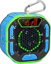 Load image into Gallery viewer, DuoTen Shower Speaker, IPX7 Waterproof Portable Bluetooth Speakers Shower Radio with Loud Stereo Sound, LED Display, Light Show, Suction Cup, Sturdy Hook for Home, Party, Outdoor, Travel, Pool, Hiking
